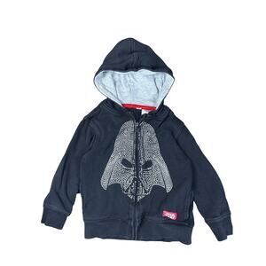 Star Wars Darth Vader silver graphic print zip up hoodie youth 6-8 spellout back